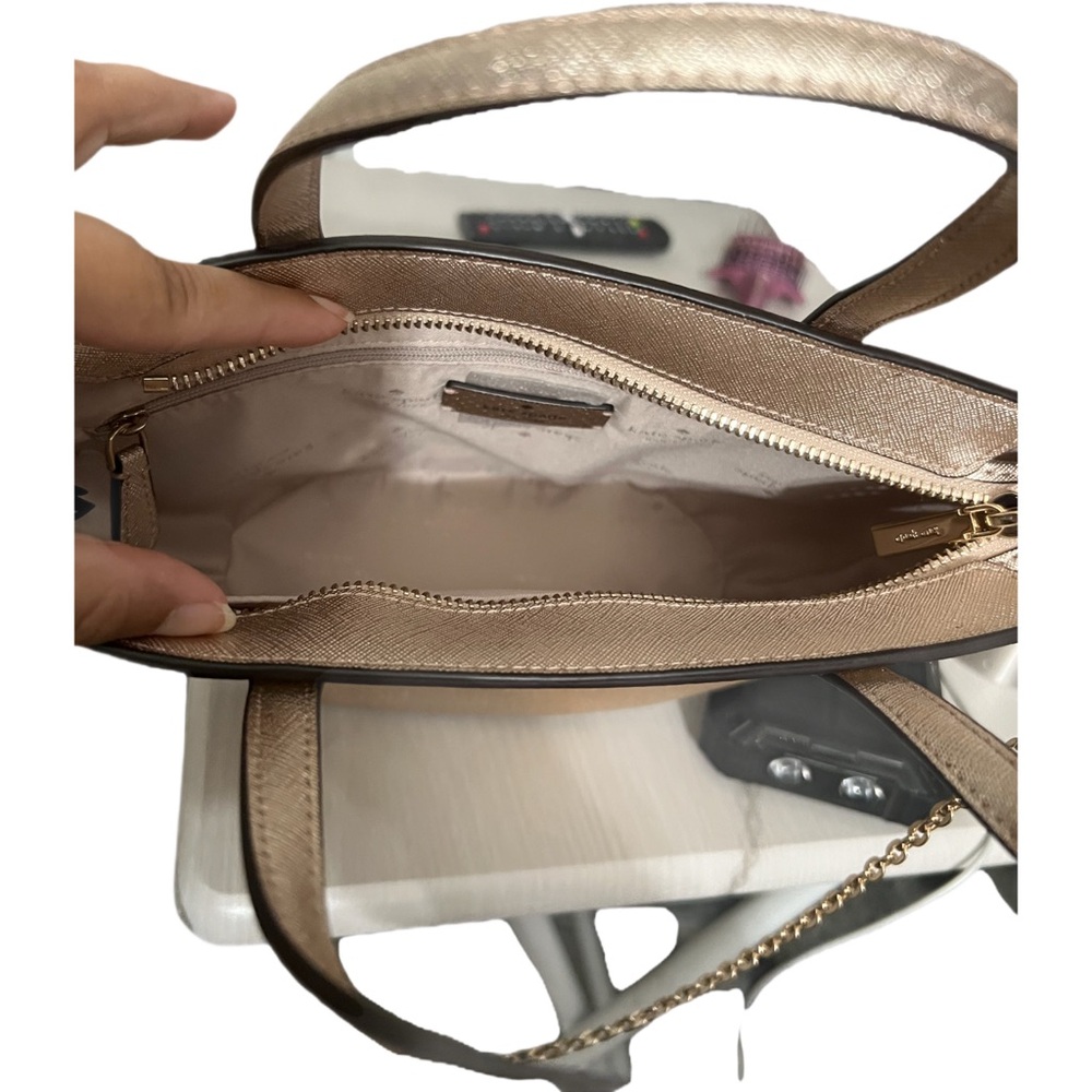 Kate Spade Glimmer Satchel in gold glitter fabric - Picture 6 of 10